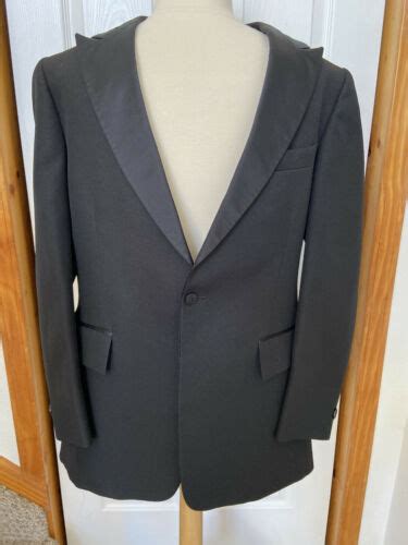 After Six Formals Black Tuxedo Suit Jacket Mens 41 R Satin Lapels Dry