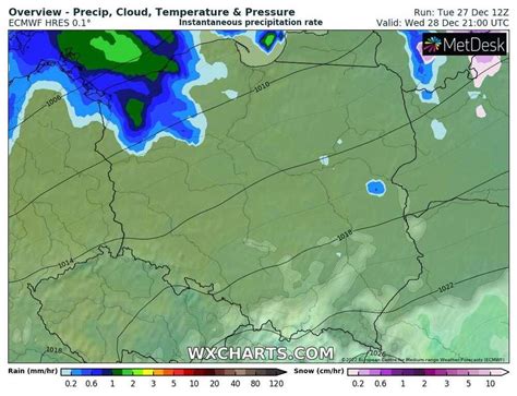 Pogoda Na Grudnia Front Z Opadami Na Zachodzie I P Nocy