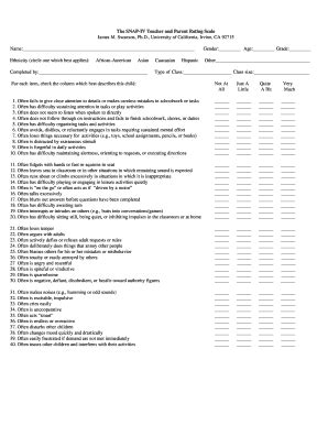 Conners Rating Scale Fill Online Printable Fillable Off