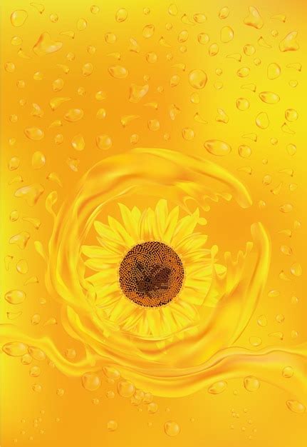 Huile De Tournesol Fleur R Aliste Tournesol Sur Fond Jaune