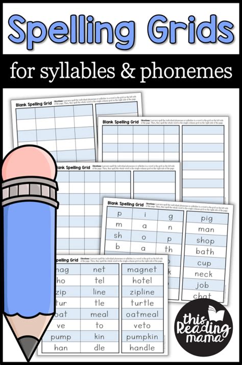 Blank Spelling Grids Phonemes Or Syllables This Reading Mama In