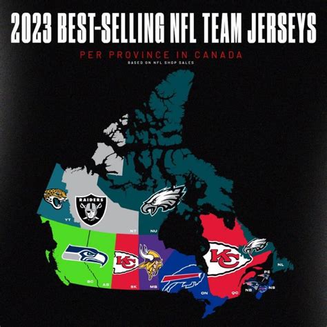 2023 Best-Selling NFL Team Jerseys Per Province in Canada : r/MapPorn