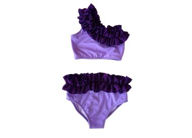 Bikini Monospalla Rouches Glitter Bambina Made Sull Isola Handmade