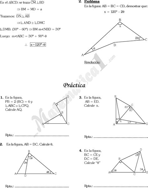 CONGRUENCIA DE TRIANGULOS PROBLEMAS RESUELTOS EN PDF