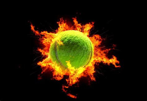 Tennis Ball On Fire Stock Photo Image Of Fireplace Danger 20121872