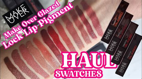 Terlengkap Swatches Ditangan Make Over Glazed Lock Lip Pigment Di