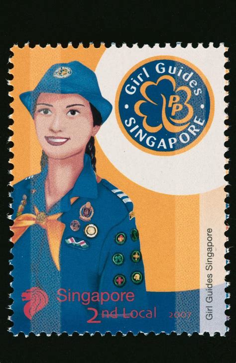 Stamp Featuring The Girl Guides Singapore Uniform