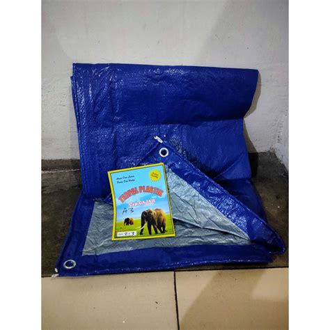 Jual Terpal Plastik A Ukuran X Meter Biru Silver Shopee Indonesia