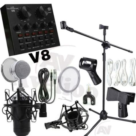 Jual Paket Kumplit Mic Condenser Bm Standlantai Soundcard V