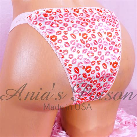 Valentine S Satin Brazilian Bikini Anias Sissy PINK Kisses MENS Cheeky Panties EBay