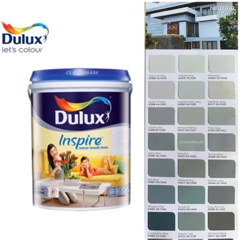 Litre Ici Dulux Inspire Interior Smooth Sheen Paints Grey Shopee