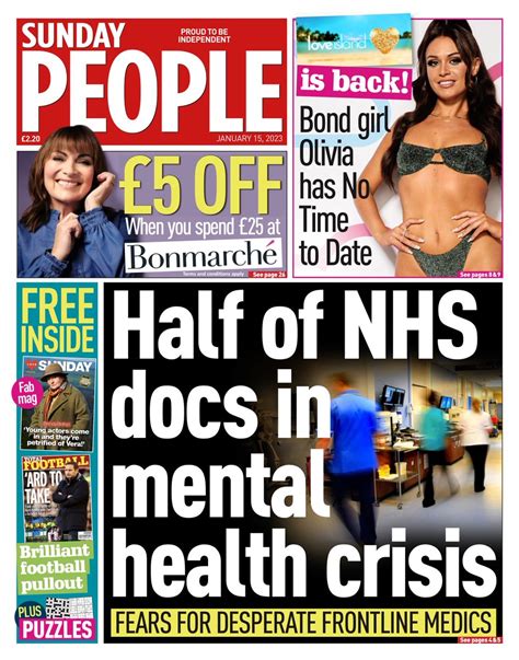 Sunday People Front Page Th Of January Tomorrow S Papers Today