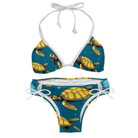 Turtle Seamless Stylish Bikini Set With Detachable Sponge Adjustable