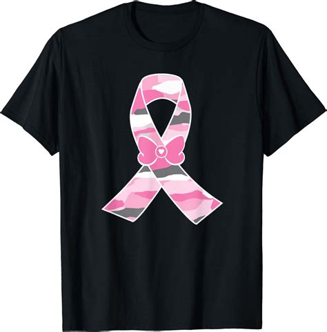 Camo Pink Ribbon Breast Cancer Awareness Tee T Shirt