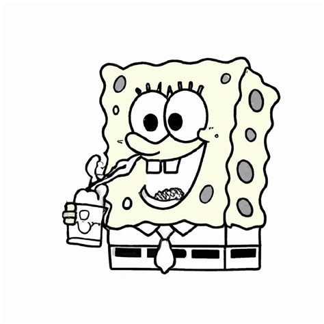 10 Desenhos De Bob Esponja Comendo Para Imprimir E Colorir