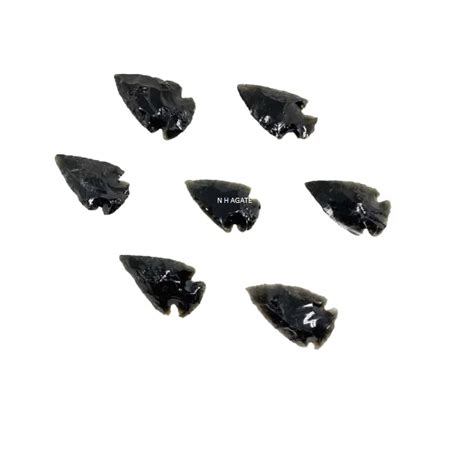 Black Obsidian Crescent Arrowhead Black Obsidian Crystal Arrowhead