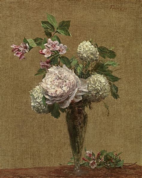 Henri Fantin Latour Fleurs Pois De Senteurs Et Nigelles Dans Un