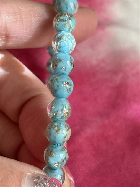 Cerulean Silver Firefly Glass Macrame Bracelet The