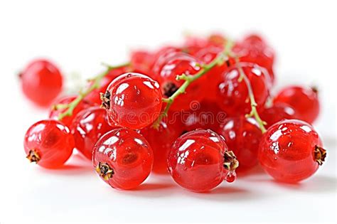 Fresh Red Currant Fruit Isolated On White Background For Advertising