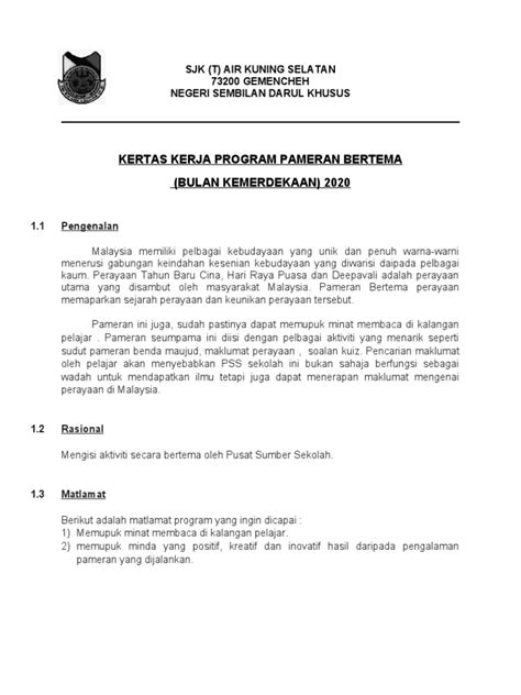 Kertas Kerja Pameran Bertema Kemerdekaan Pdf