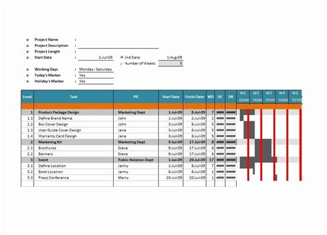 40 Gantt Chart Template Word | Markmeckler Template Design