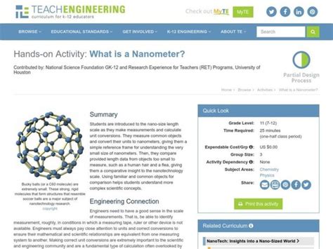 What is a Nanometer? Activity for 7th - 12th Grade | Lesson Planet