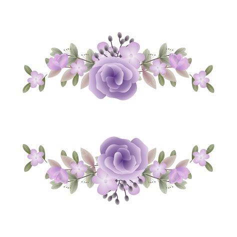 Purple Roses Frame Vector Wedding Decoration Purple Rose Frame Plant