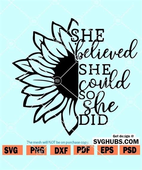 Papercraft Positive Saying Svg She Believed She Could So She Did SVG