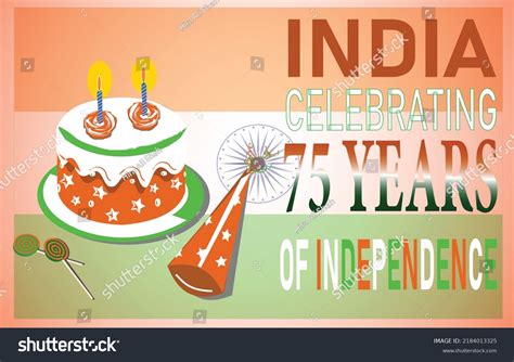 India Celebrating 75 Years Independence Template Stock Vector Royalty