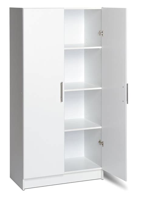 White Storage Cabinets with Doors