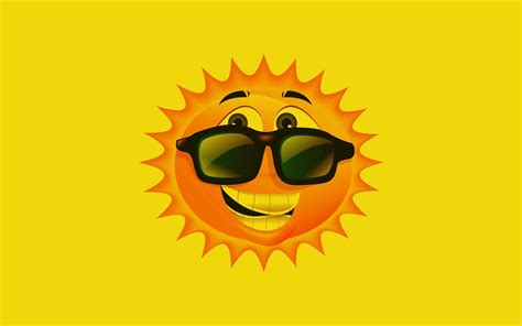 Illustration Of Sun Wearing Sunglasses Hd Wallpaper Wallpaper Flare