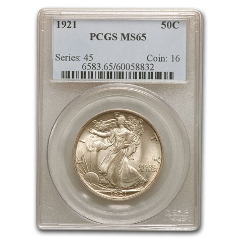 Buy 1921 Walking Liberty Half Dollar Ms 65 Pcgs Apmex