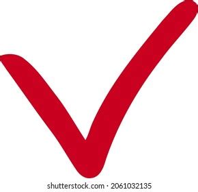 Handwritten Check Mark Red Sign Approval Stock Vector (Royalty Free ...