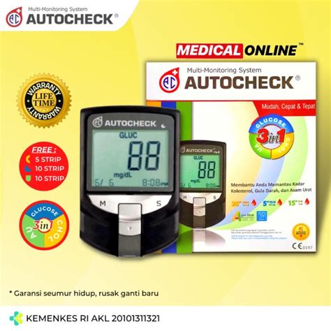 Jual AUTOCHECK GCU 3 IN 1 3IN1 AUTOCHECK MESIN ALAT CEK GULA DARAH