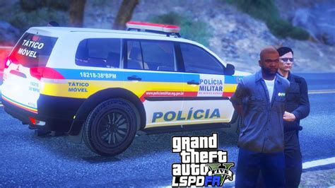 TATICO MOVEL EM PERSEGUIÇÃO A CARRO ROUBADO PMMG GTA 5 ROTINA