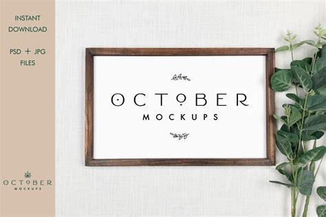 Frame Mockup | Rustic Wooden Sign Mockup Graphic by octobermockups ...