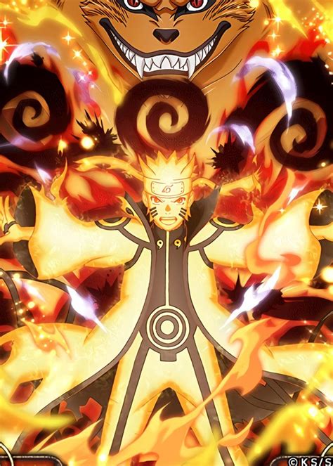 Naruto Kurama Mode Anime Manga Poster Print Metal Posters