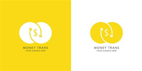 Yellow color coin or money transfer silhouette logo design illustration. Creative idea simple ...