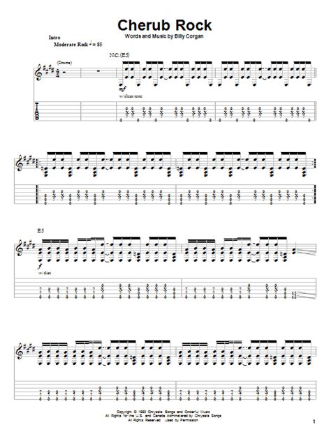 Cherub Rock By The Smashing Pumpkins Sheet Music For Guitar Tab At