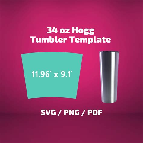 Hogg 34 Oz Tapered Tumbler Template SVG PNG PDF Sublimation Wrap Cricut