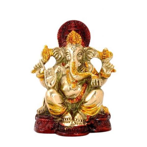 Gangesindia Golden God Ganesha Brass Statue Amazon In Home Kitchen