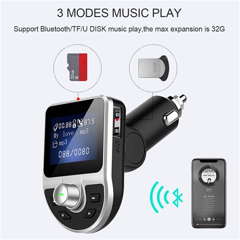 JINSERTA Handsfree Car Bluetooth FM Transmitter Modulator AUX Input