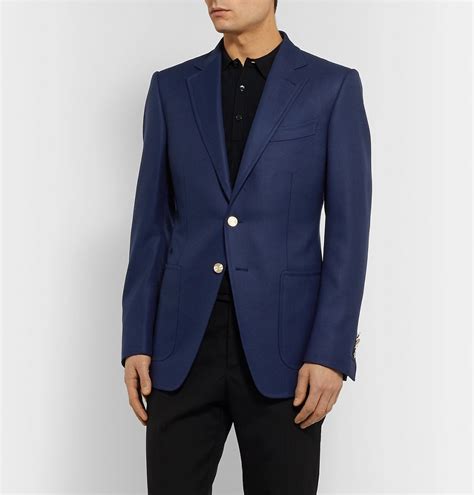 Tom Ford O Connor Slim Fit Wool And Mohair Blend Blazer Blue Tom Ford