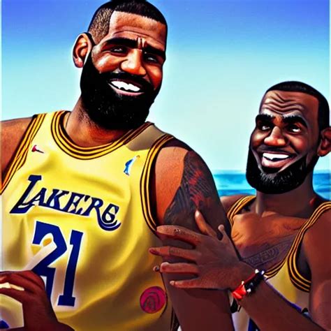 Krea Beautiful Serene Intricate Portrait Of Kyrie Irving And Lebron