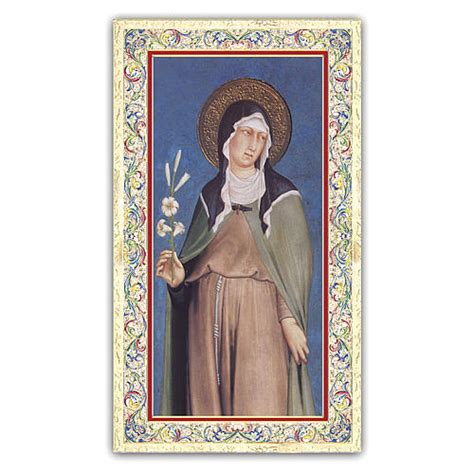 Holy Card Saint Clare Saint Clare S Prayer ITA 10x5 Cm Online Sales