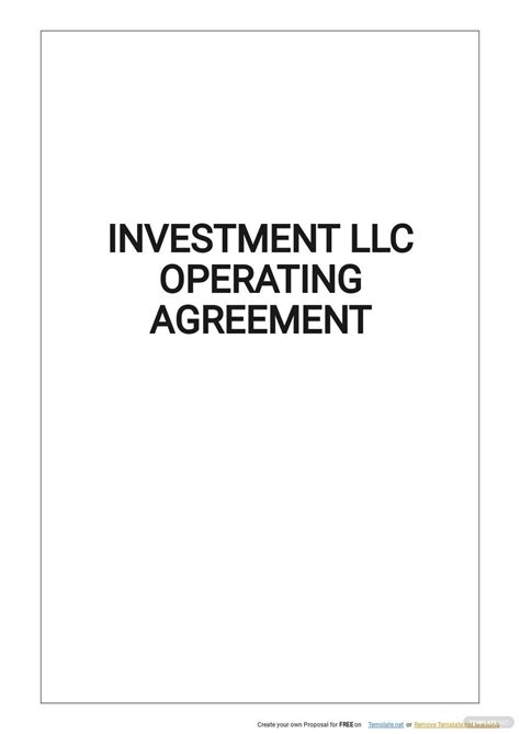 Llc Operating Agreement Template