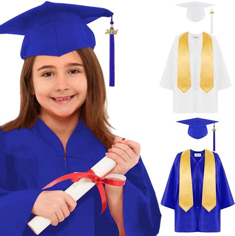 Aimaomi Kindergarten Graduation Cap Gown Stole Package With 2024 Tassel