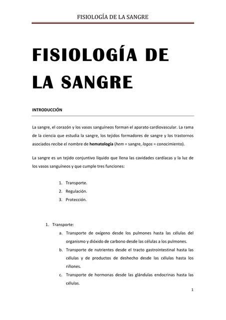 Fisiolog A De La Sangre Javier Udocz