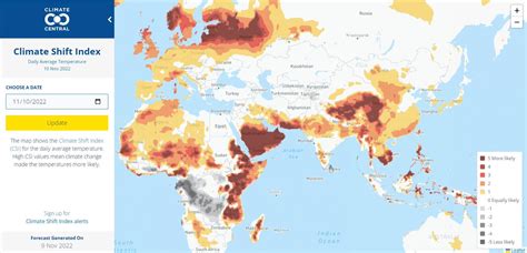 Climate Central on Twitter: "In Africa, the daily #ClimateShiftIndex topped-out at FIVE in 16 ...