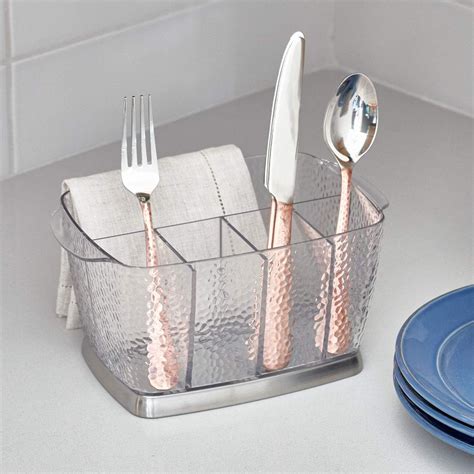 Idesign Rain Plastic Silverware Caddy Organizer Flatware Holder For